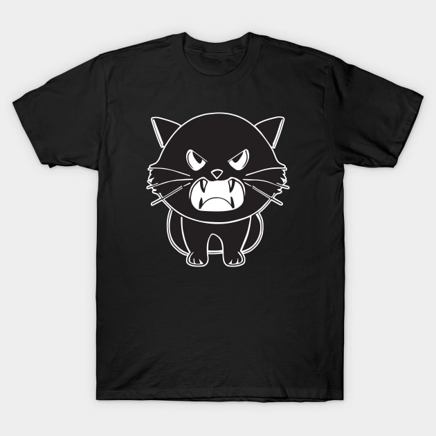 Cute angry hissing black cat T-Shirt by SPJE Illustration Photography